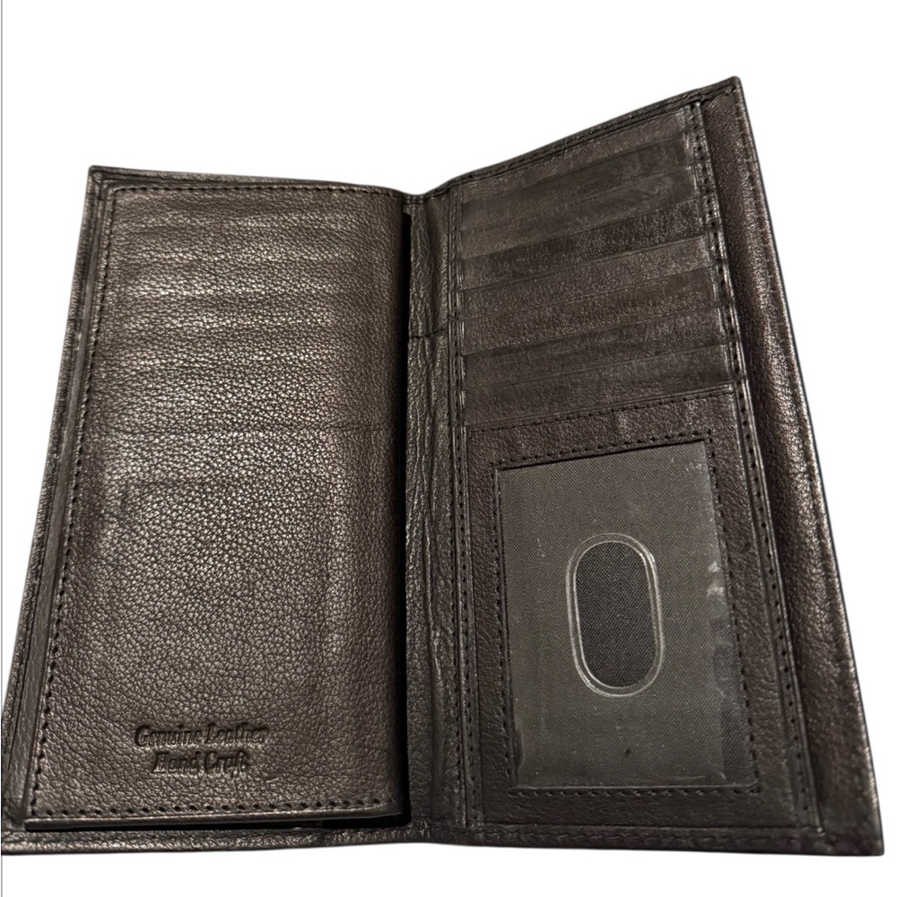 Men’s Genuine Leather Rodeo/Checkbook Wallet with ID window